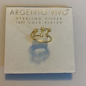ARGENTO VIVO STERLING SILVER gold plated star Ring